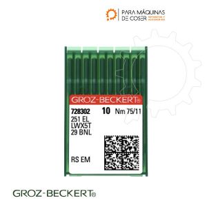 Imagen de Aguja-Groz-Beckert-29BNL-75-11-RS-Punta--RS--Pack-10-unidades